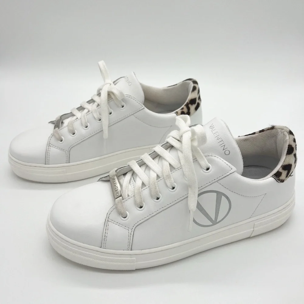 Valentino Women's White and Gray Sneakers - Picture 2 of 10